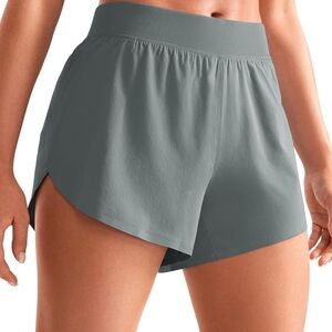CRZ YOGA Mid Waisted Dolphin Athletic Shorts for Women 4"